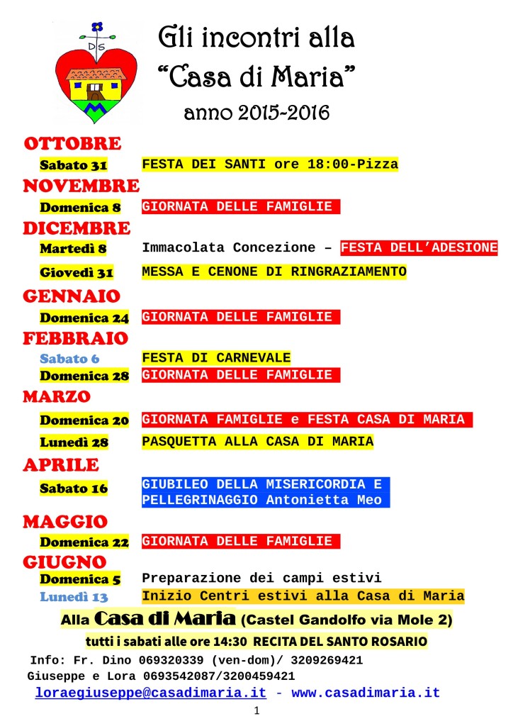 Calendario 2015-2016